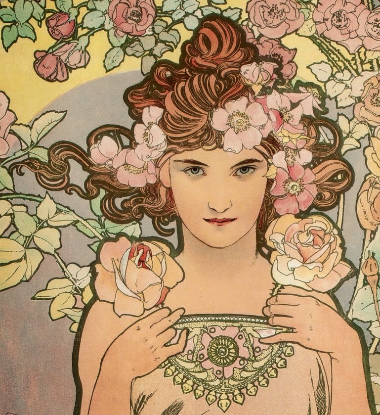 Alfons_MUCHA_The_Rose_1898_Detail